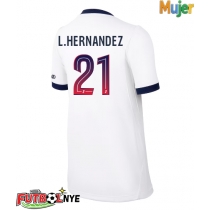 Camiseta Paris Saint-Germain Lucas Hernandez #21 Visitante Equipación para mujer 2026-27 manga corta